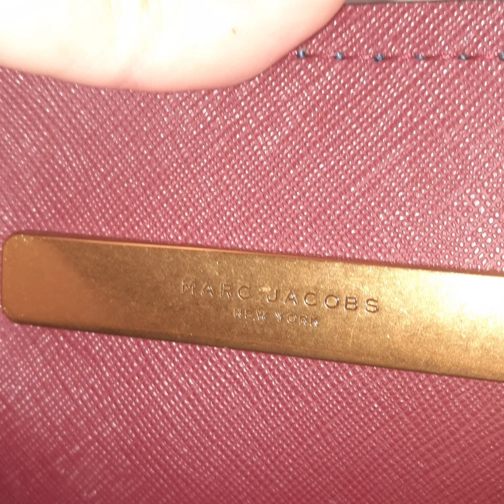 MARC JACOBS Editor Leather Tote Bag Blue Sea Navy Red Everyday Versatile Classic - Picture 14 of 16